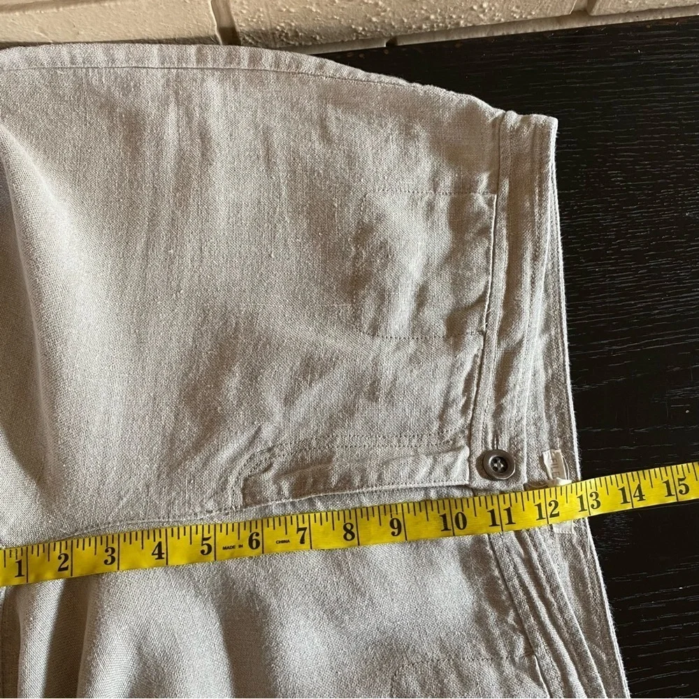 Eileen Fisher Organic Linen Wide Leg Crop Pants Lagenlook Quiet Luxury Boho 10 - Picture 7 of 8